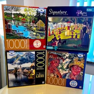 4 puzzles total, 1000 pieces each
